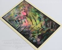 5. Monotypie, Karten Kunst, Acrylbild Waldbl&auml;tter, abstrakte malerei, Atelier Sylwia Napora, k